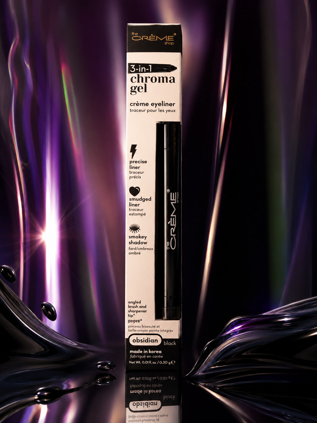 The Crème Shop 3-in-1 Chroma Gel Crème Eyeliner - Obsidian