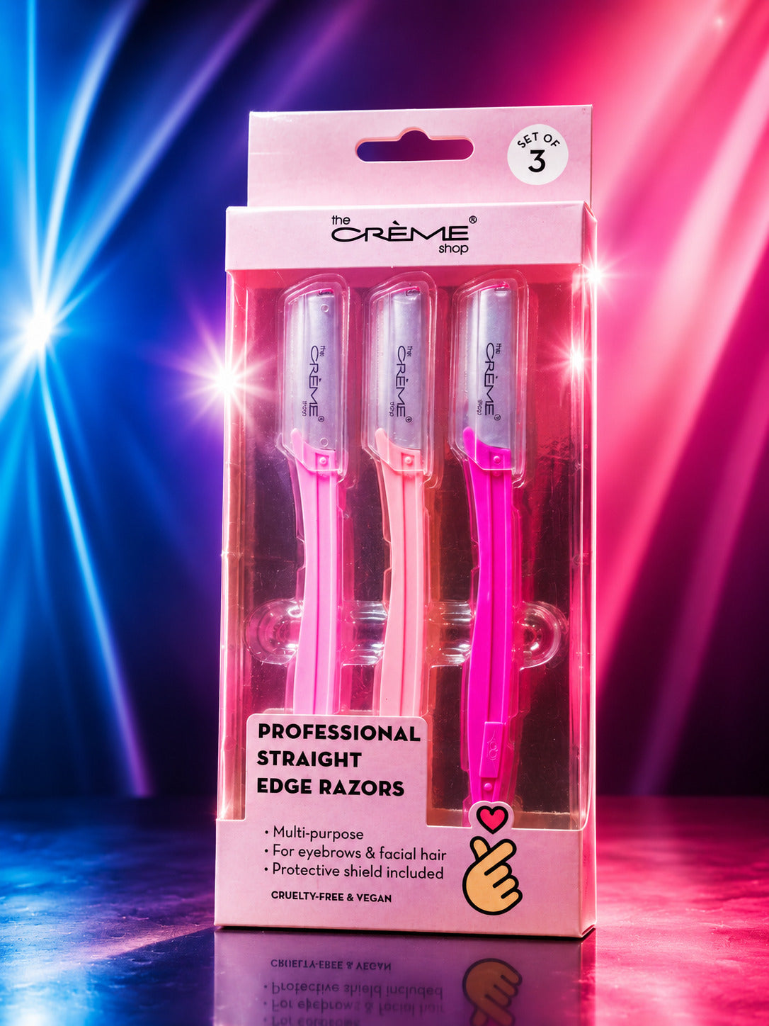 The Crème Shop Professional Straight Edge Razors, pack of 3