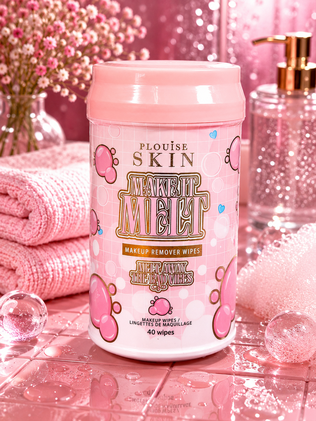 P Louise Make It Melt Makeup Remover Wipes - Bubblegum
