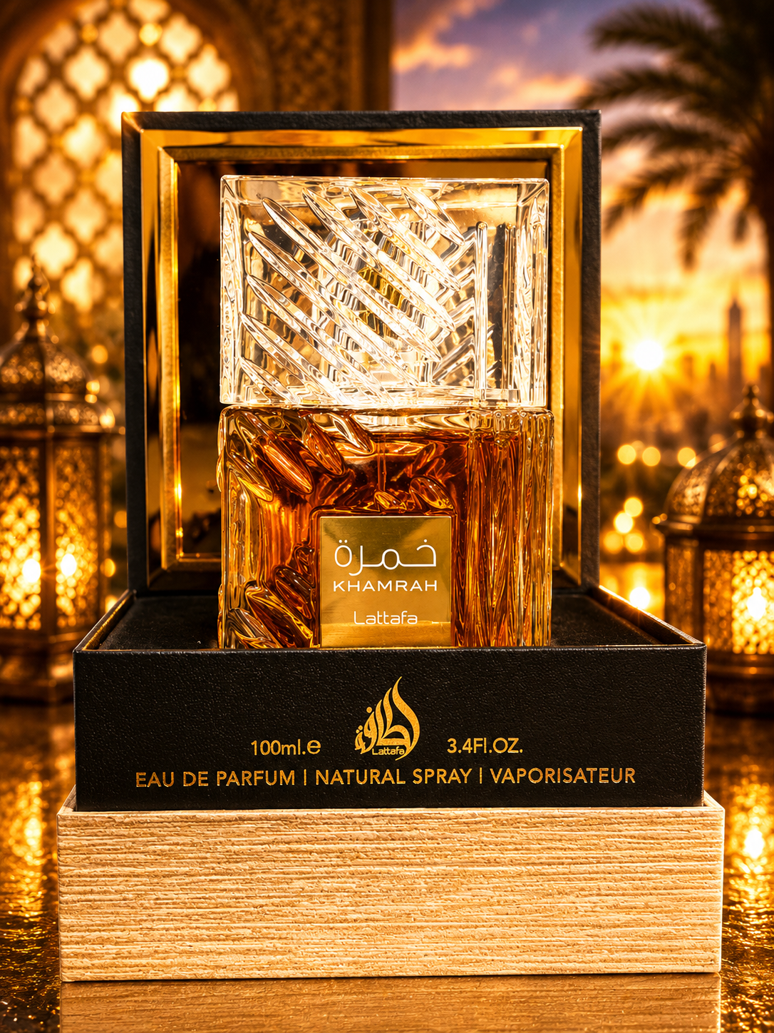 Lattafa Khamrah Eau de Parfum Spray – 3.4 oz / 100 mL
