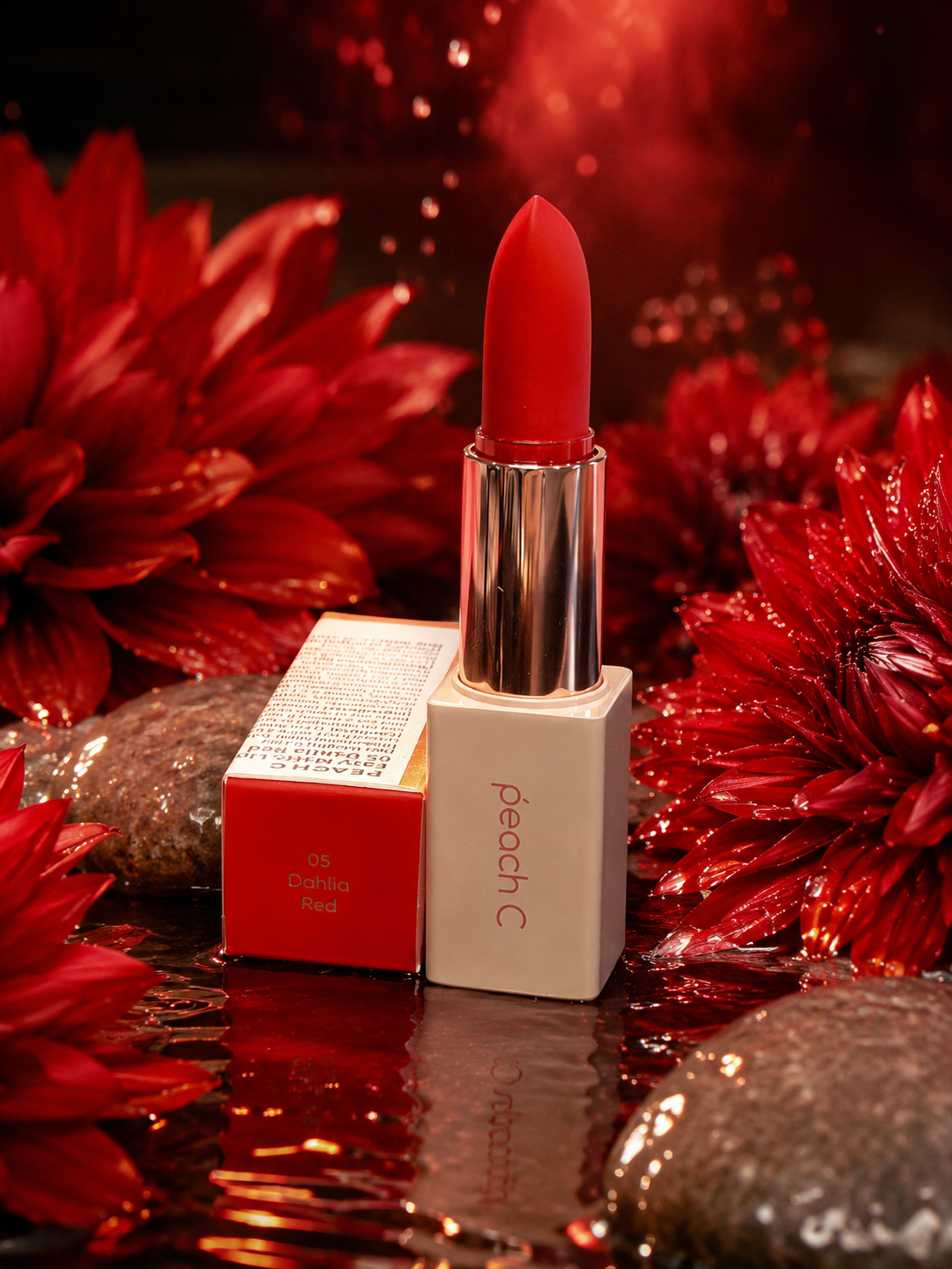 Peach C Beauty Easy Matte Lipstick - Dahlia Red