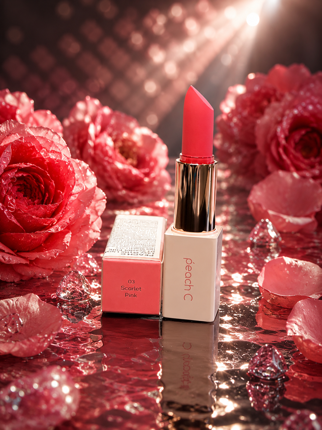 Peach C Beauty Easy Matte Lipstick - Scarlet Pink