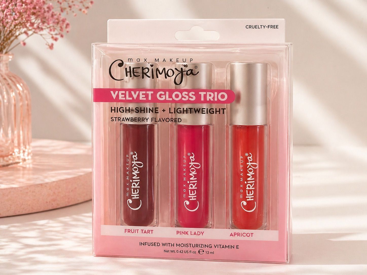 Cherimoya Velvet Gloss Trio - Strawberry