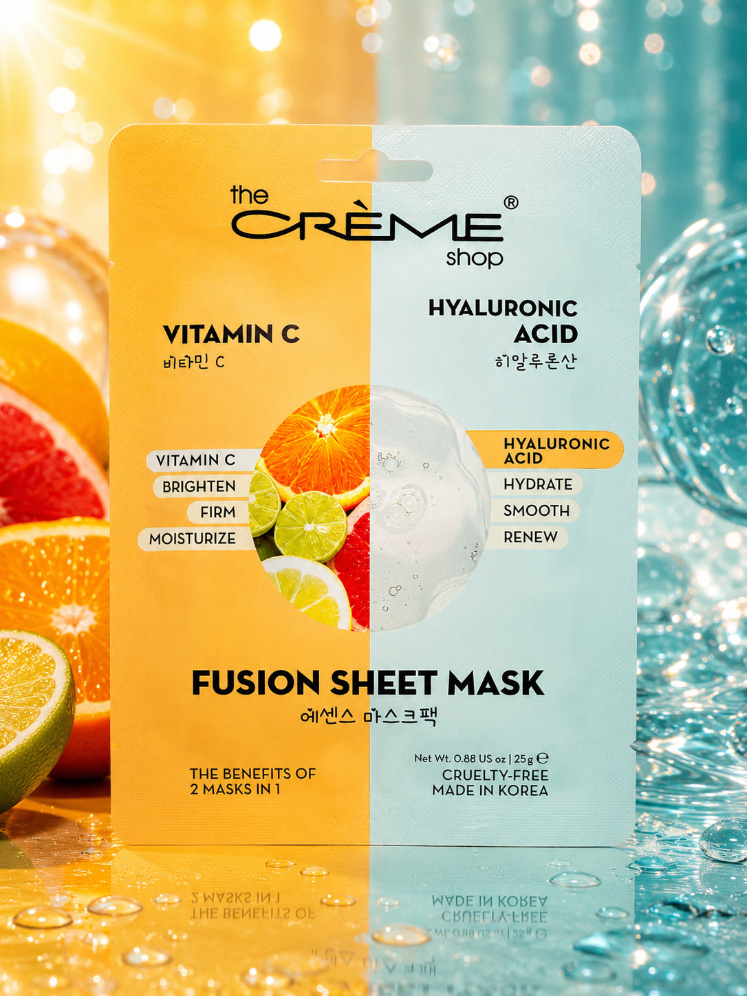 The Crème Shop Vitamin C and Hyaluronic Acid Fusion Sheet Masks
